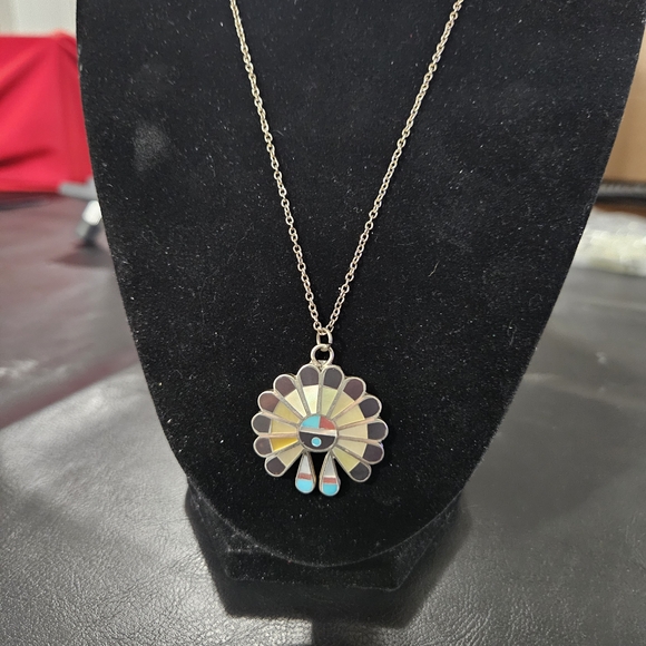 Sunface Zuni Pendant Necklace